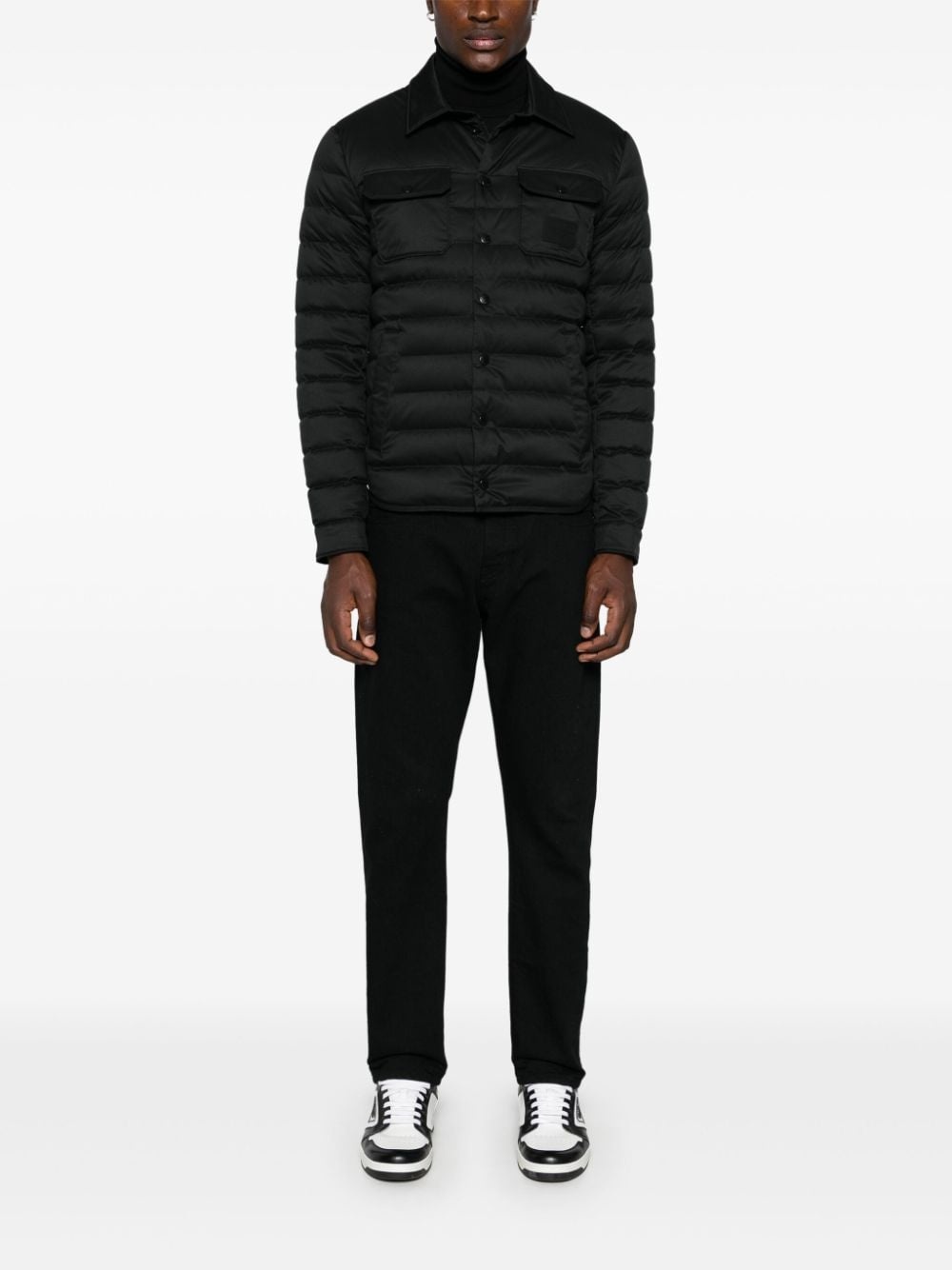 logo-patch puffer jacket - 2