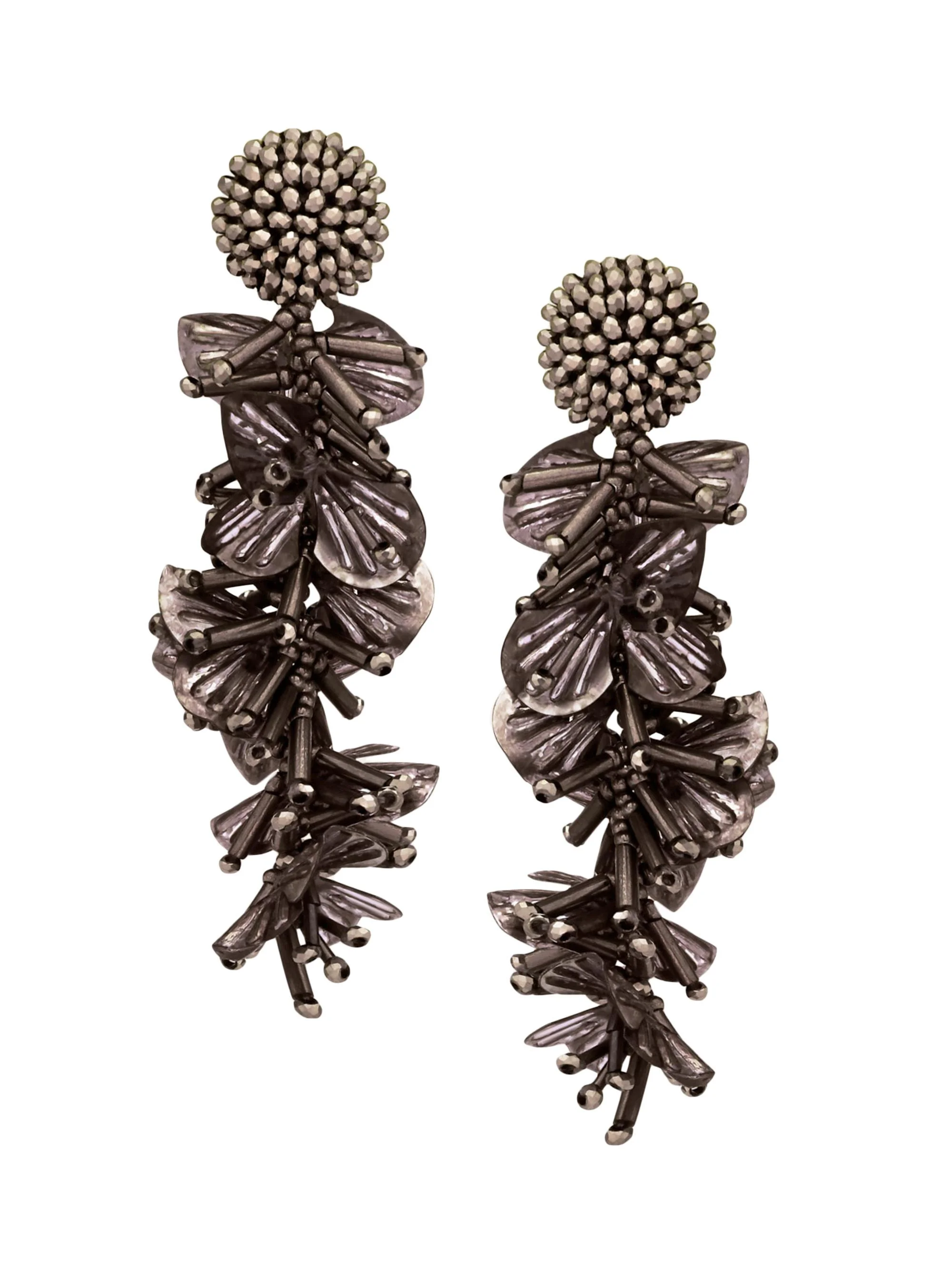 Women's 24K-Gold-Plated & Beaded Clip-On Drop Earrings - Slate - 1
