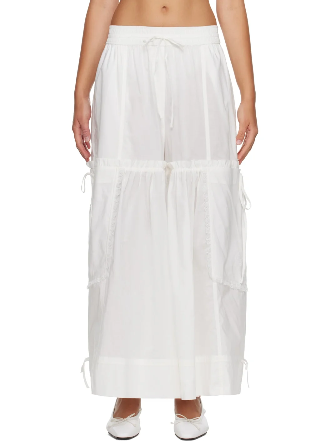 White Cotton Trousers - 1
