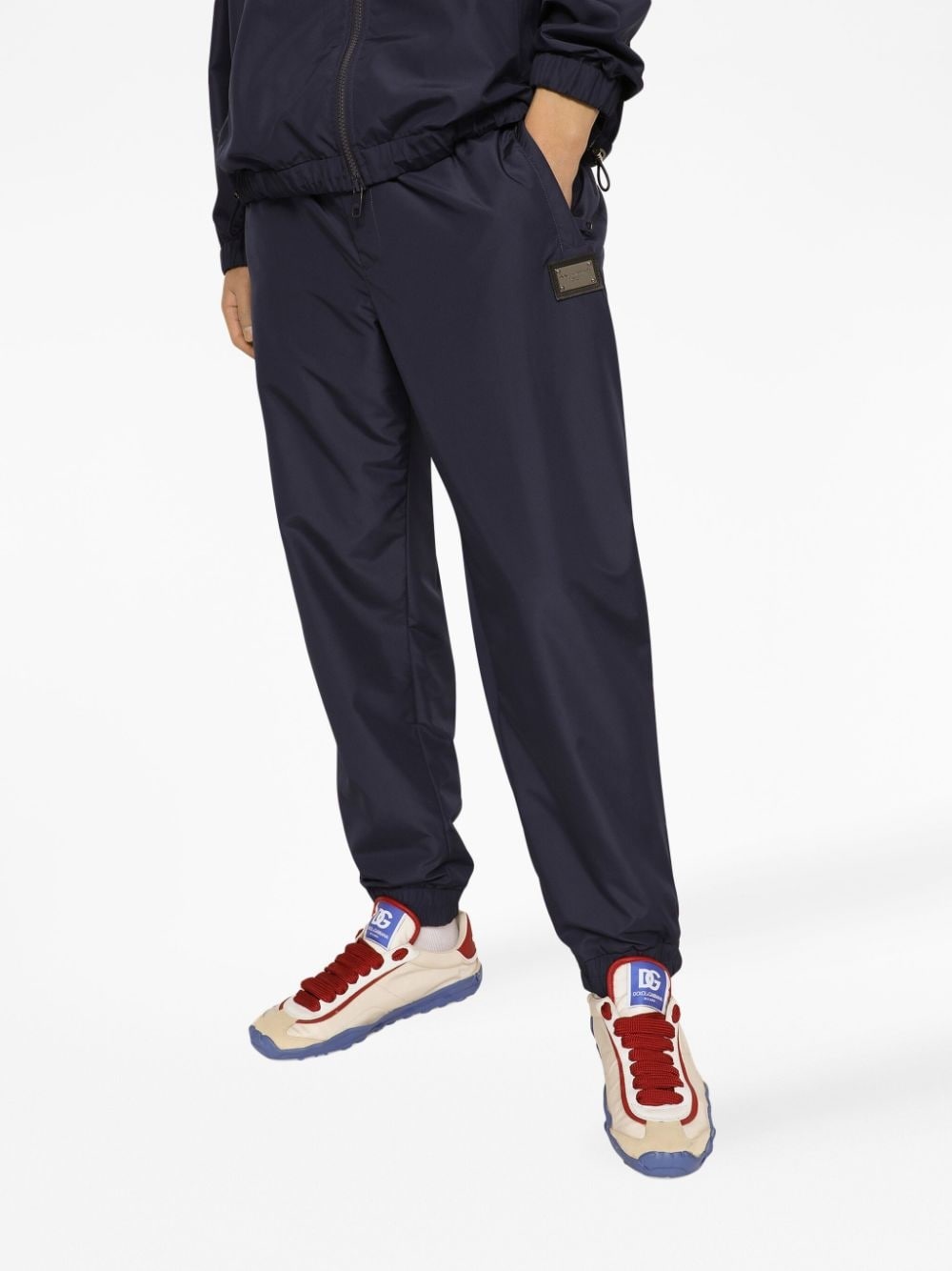 logo-plaque drawstring track pants - 5
