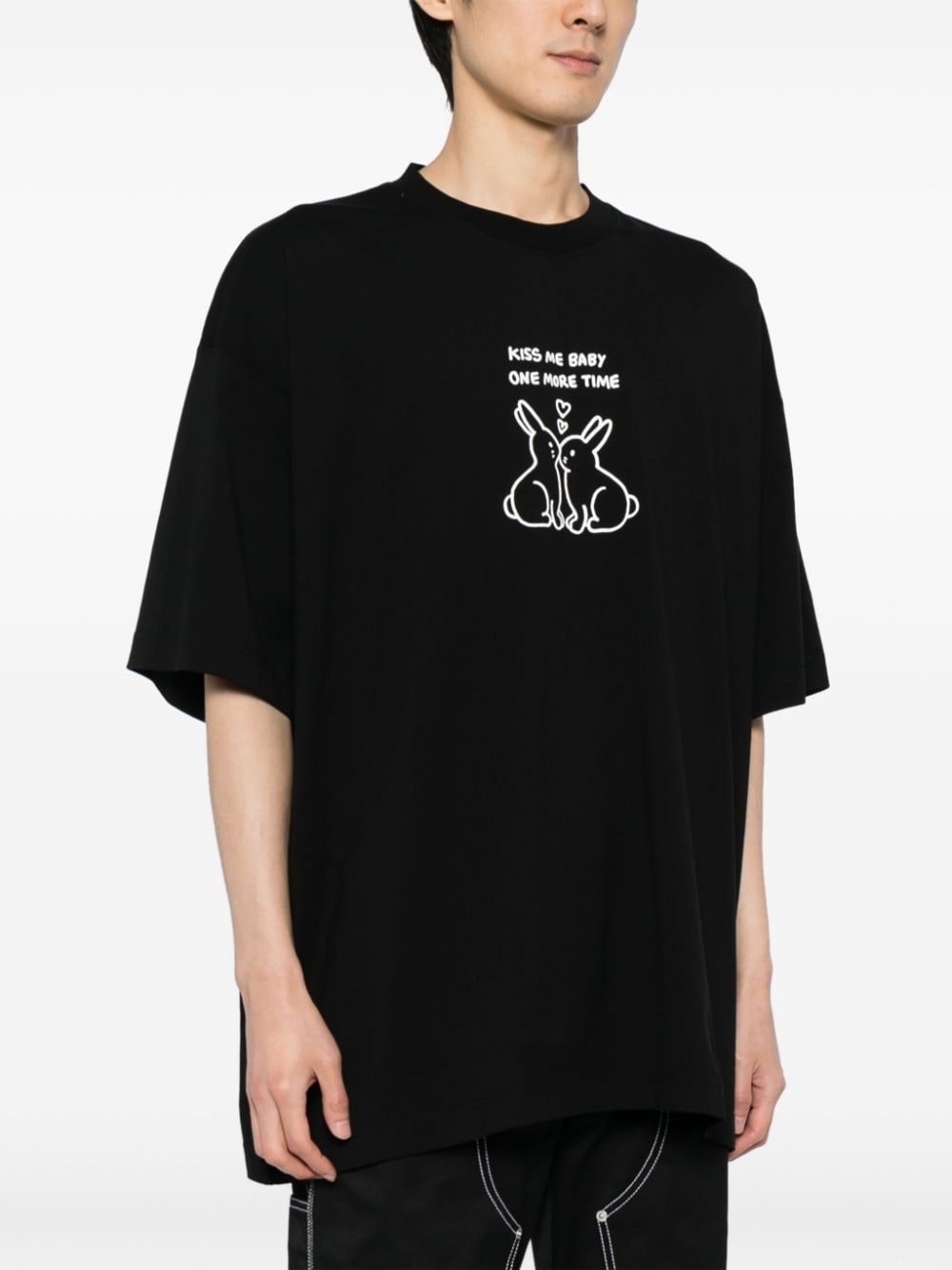 slogan-print cotton T-shirt - 3
