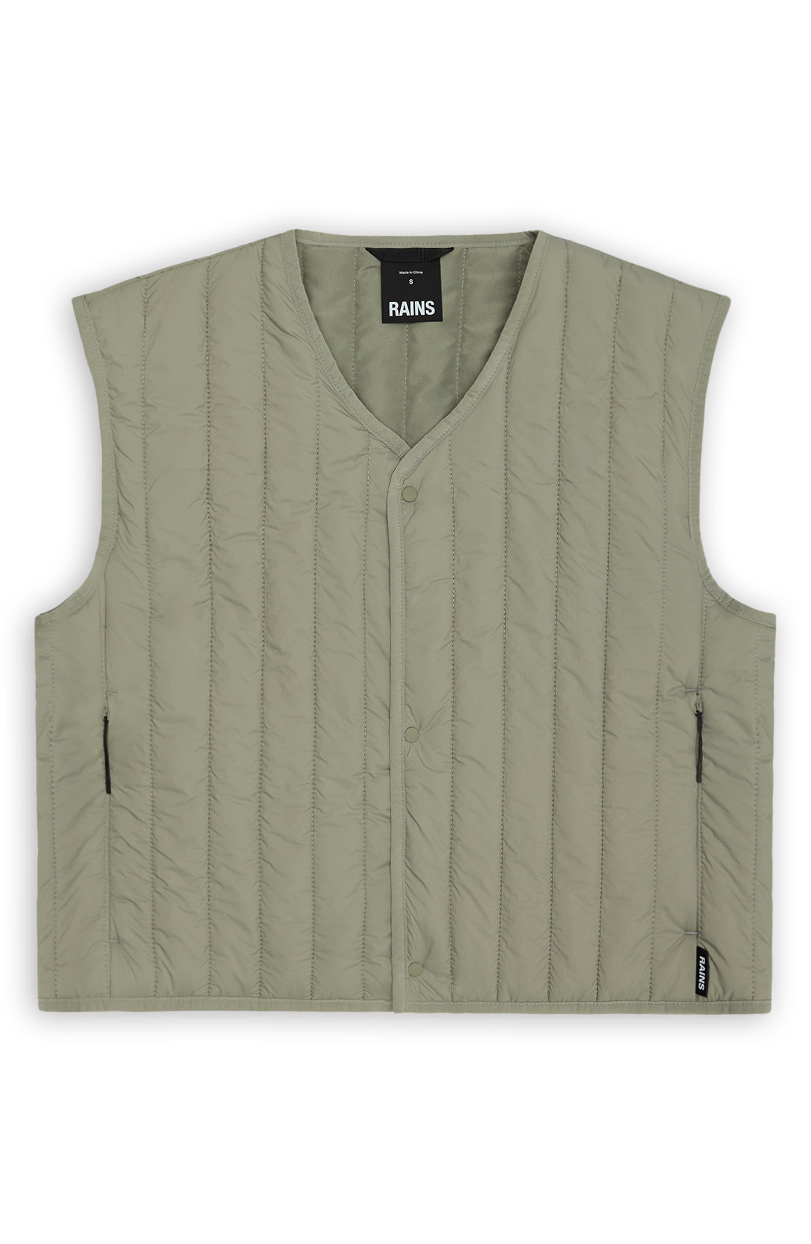 Rains Banja Water Resistant Crop Liner Vest in Drift at Nordstrom - 3