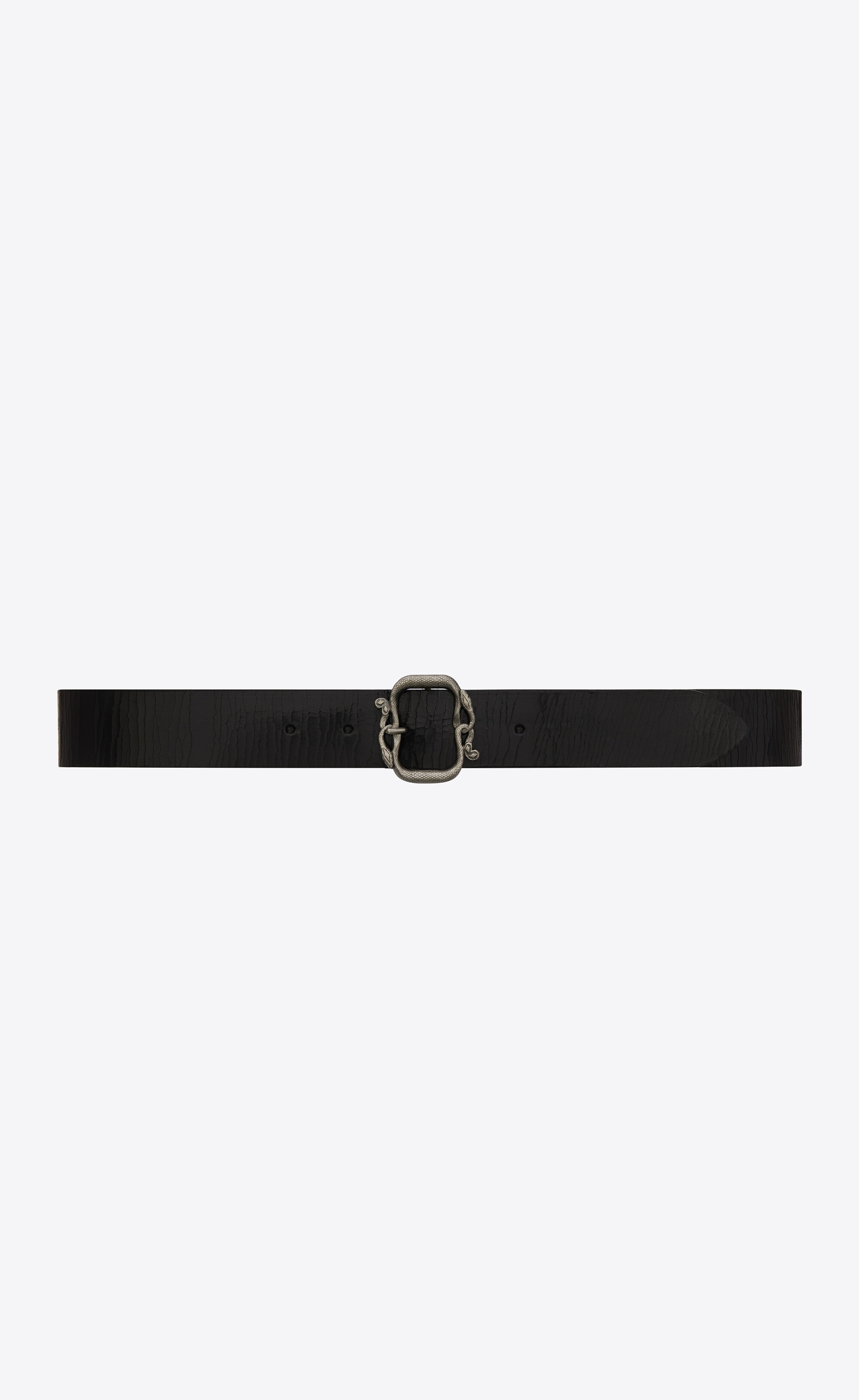 serpents buckle belt in leather - 1