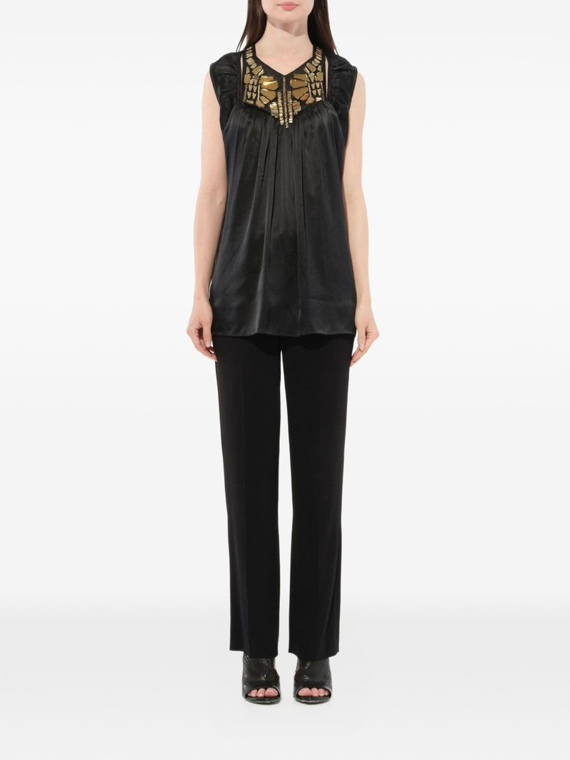Givenchy crystal-embellished pleated blouse outlook