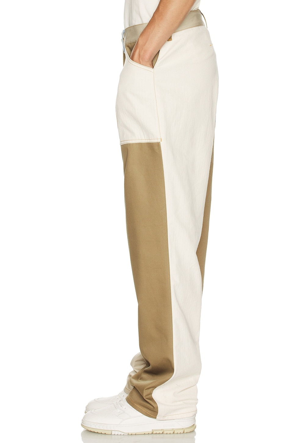 Relaxed Fit Patchwork Denim Pants - 5
