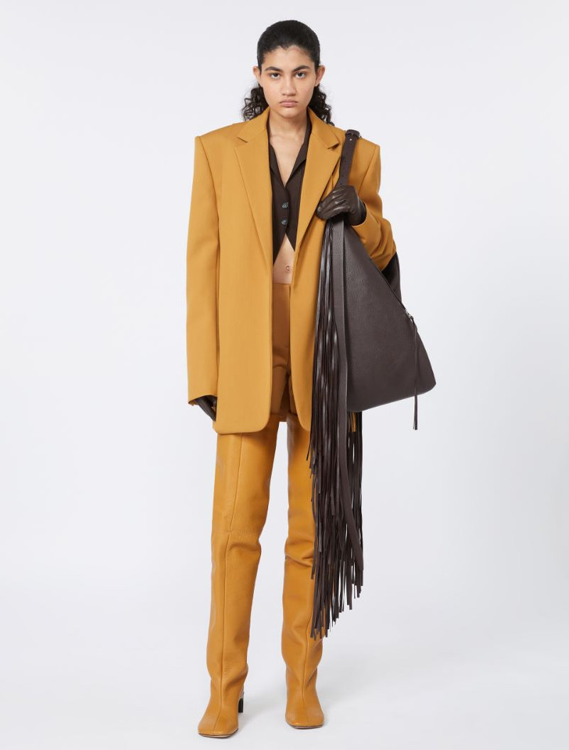 Sportmax Loose wool blazer - RUNWAY - OCHRE outlook