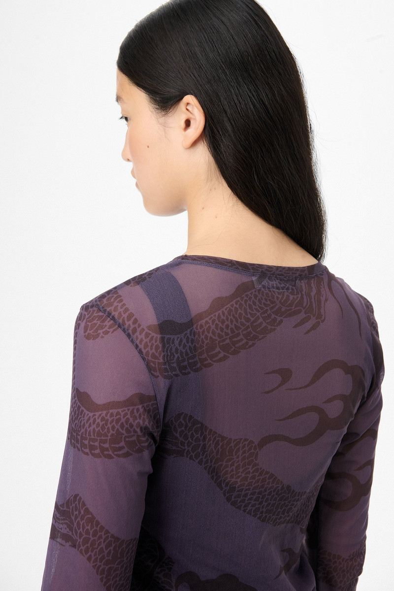 Super Slim Longsleeve Abstract Raisin Snake Print 5