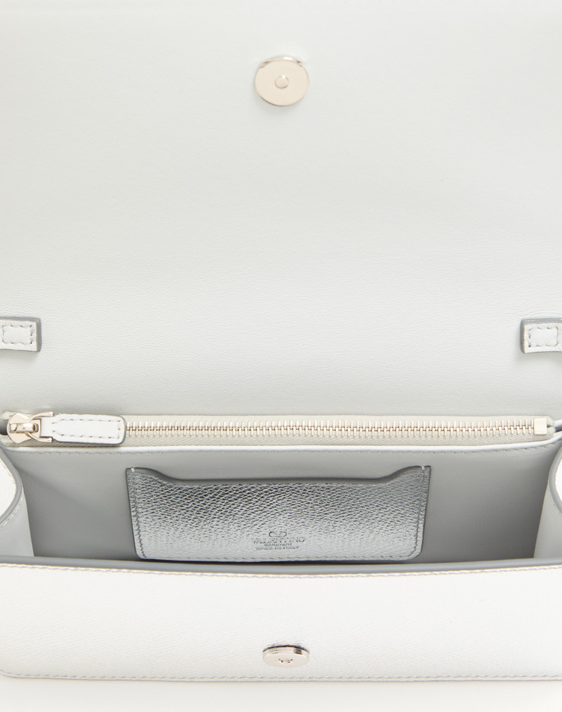 Valentino VLOGO SIGNATURE MINI SHOULDER BAG IN LAMINATED GRAINY CALFSKIN outlook