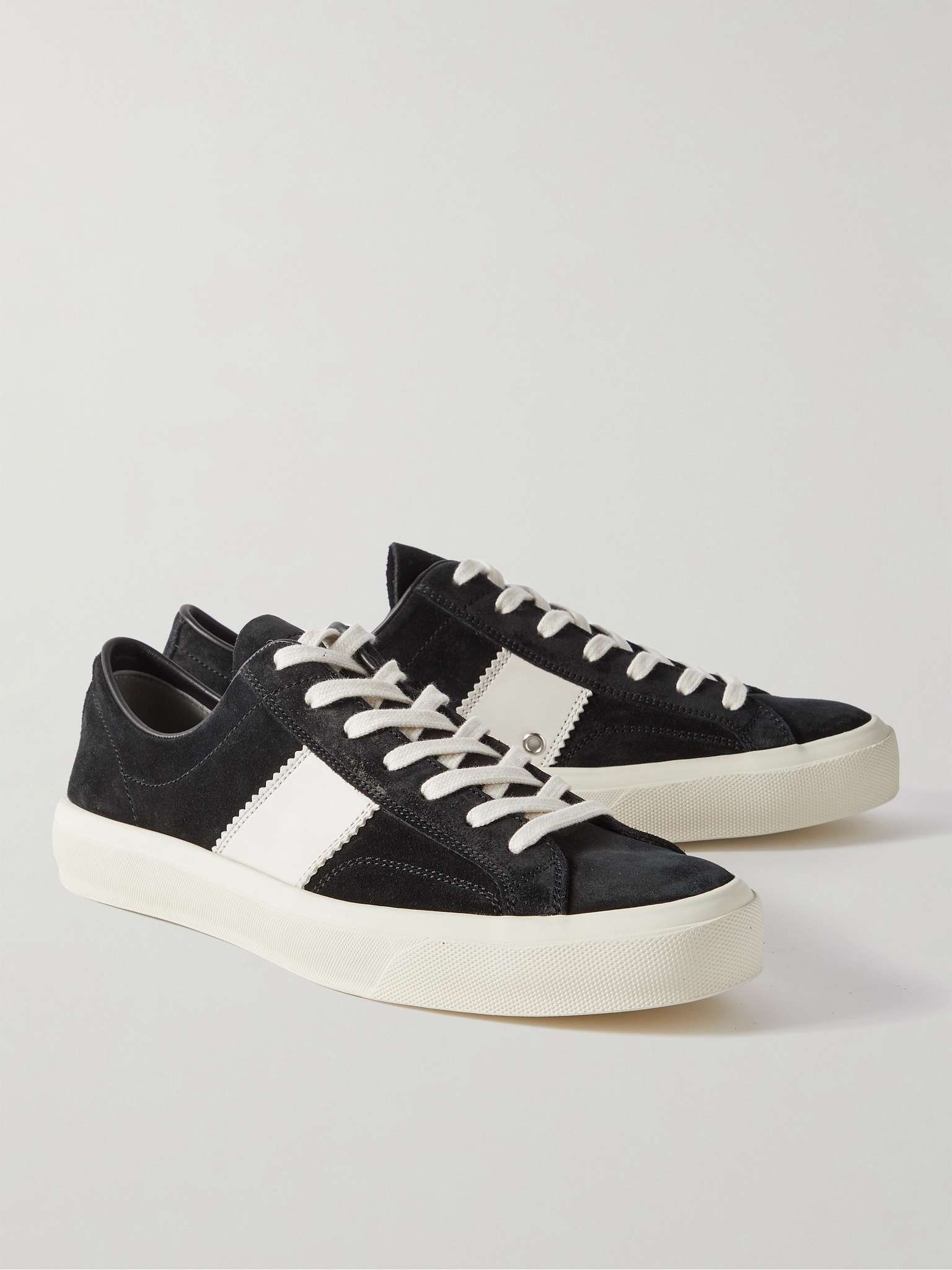 TOM FORD Cambridge Leather-Trimmed Suede Sneakers | REVERSIBLE