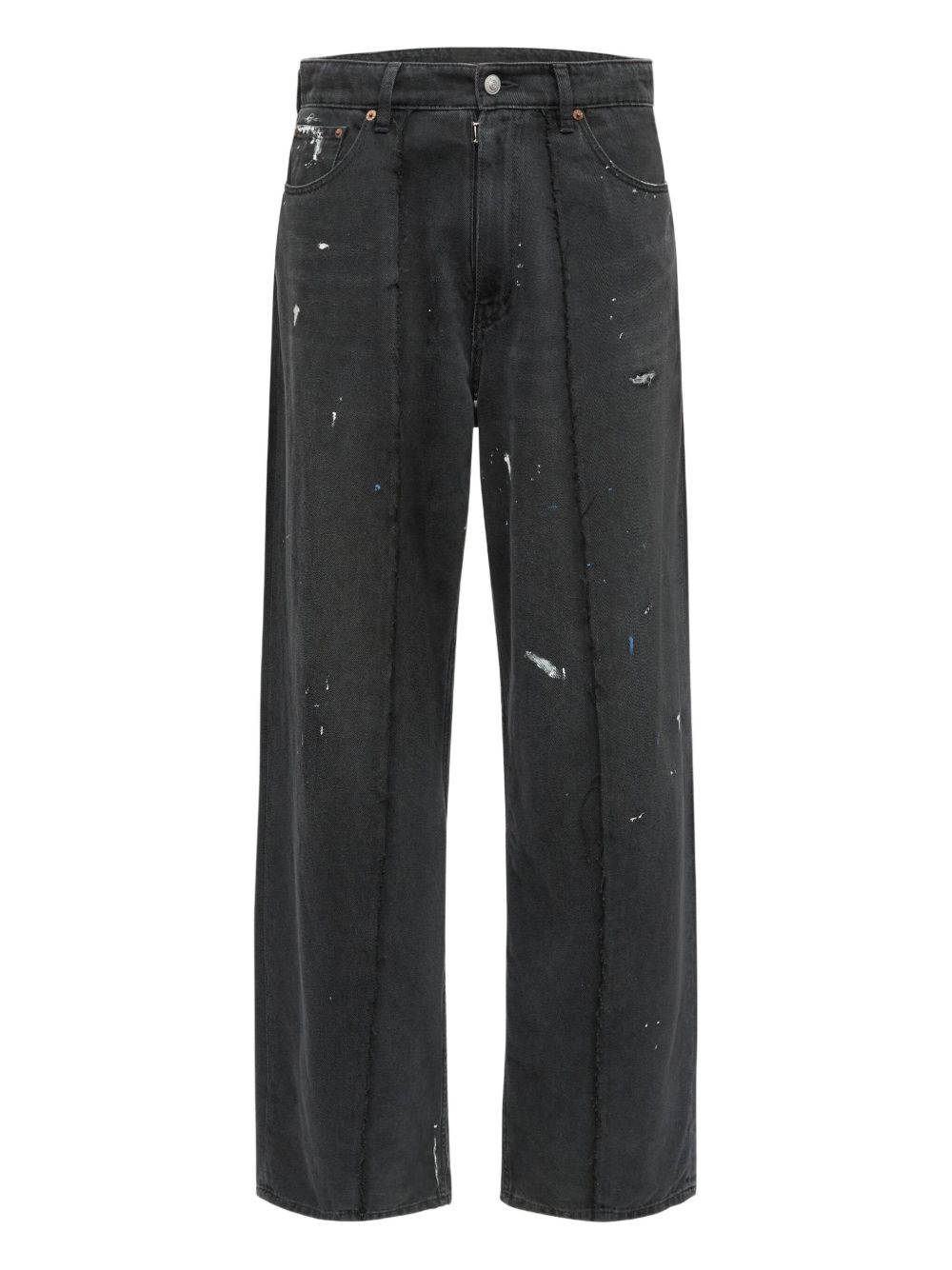 paint-splattered jeans - 5