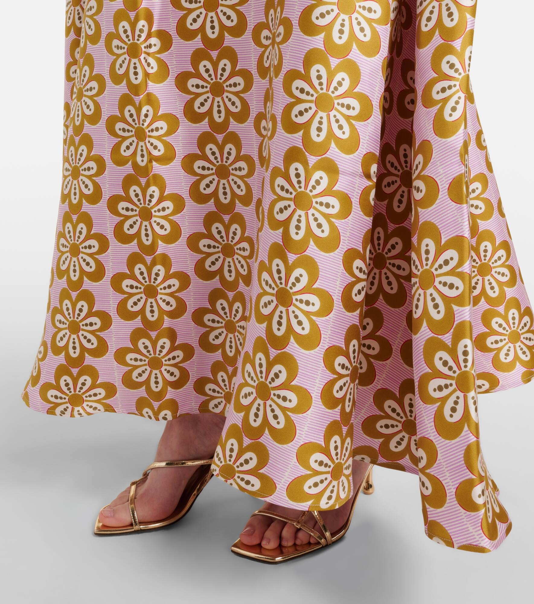 Muumuu printed silk twill maxi dress - 5