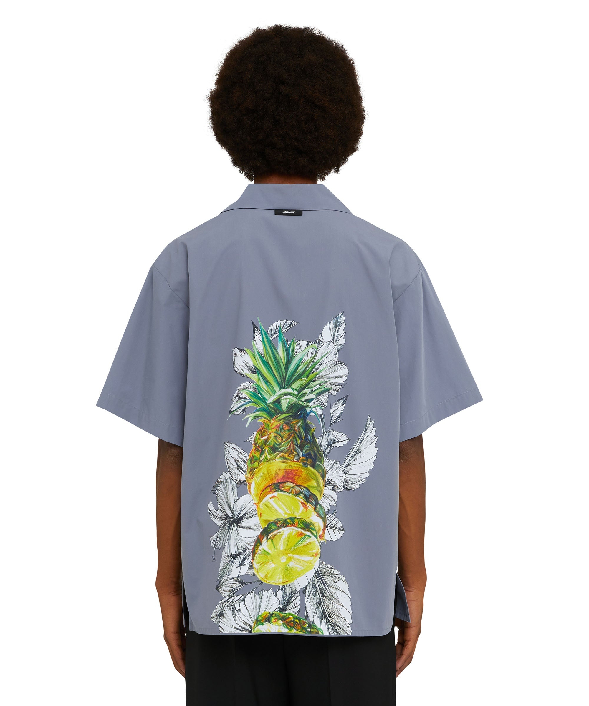 Organic poplin cotton shirt with "pineapple" print - 4