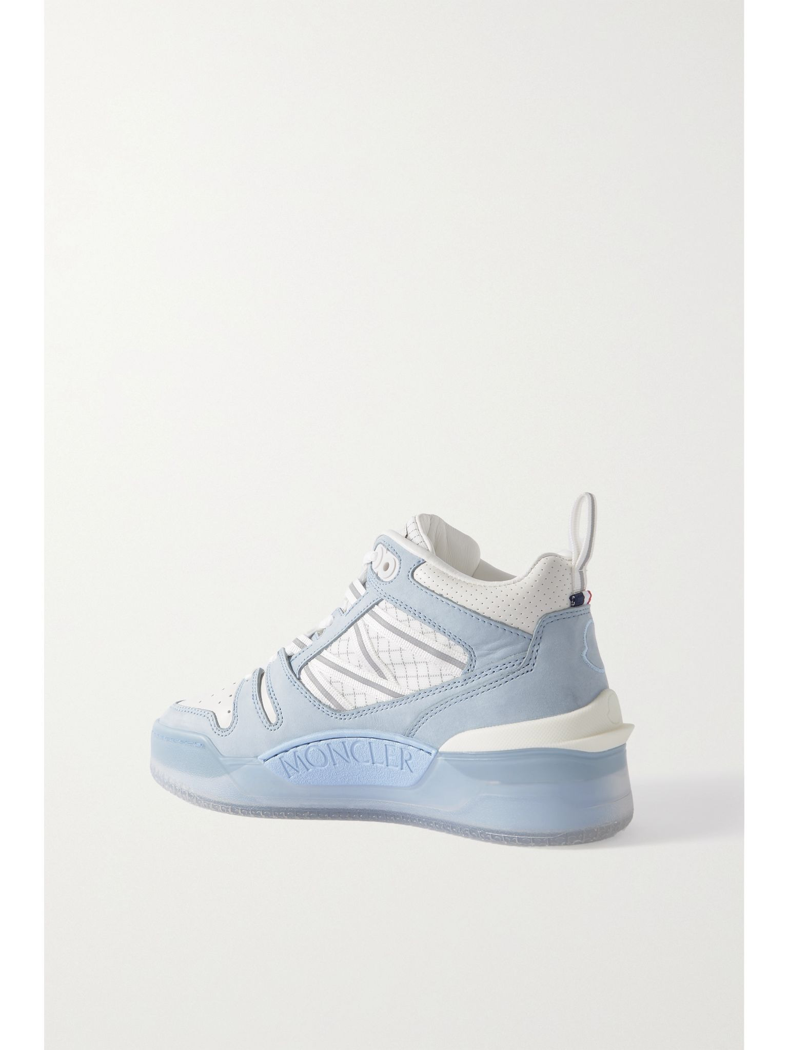 Pivot Mid leather and ripstop-trimmed suede sneakers Blue - 3