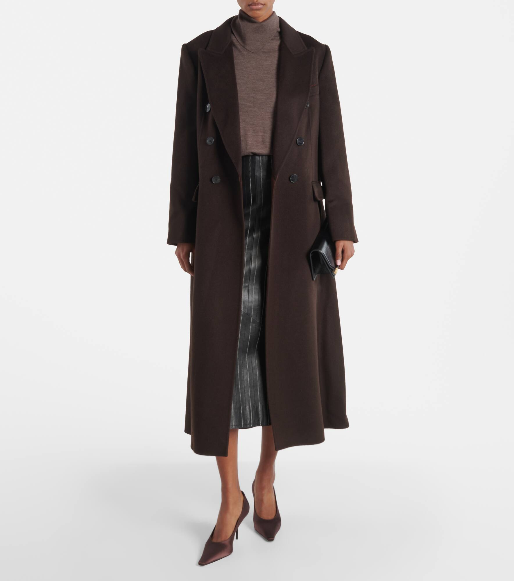 Double-breasted wool and cashmere coat - 2
