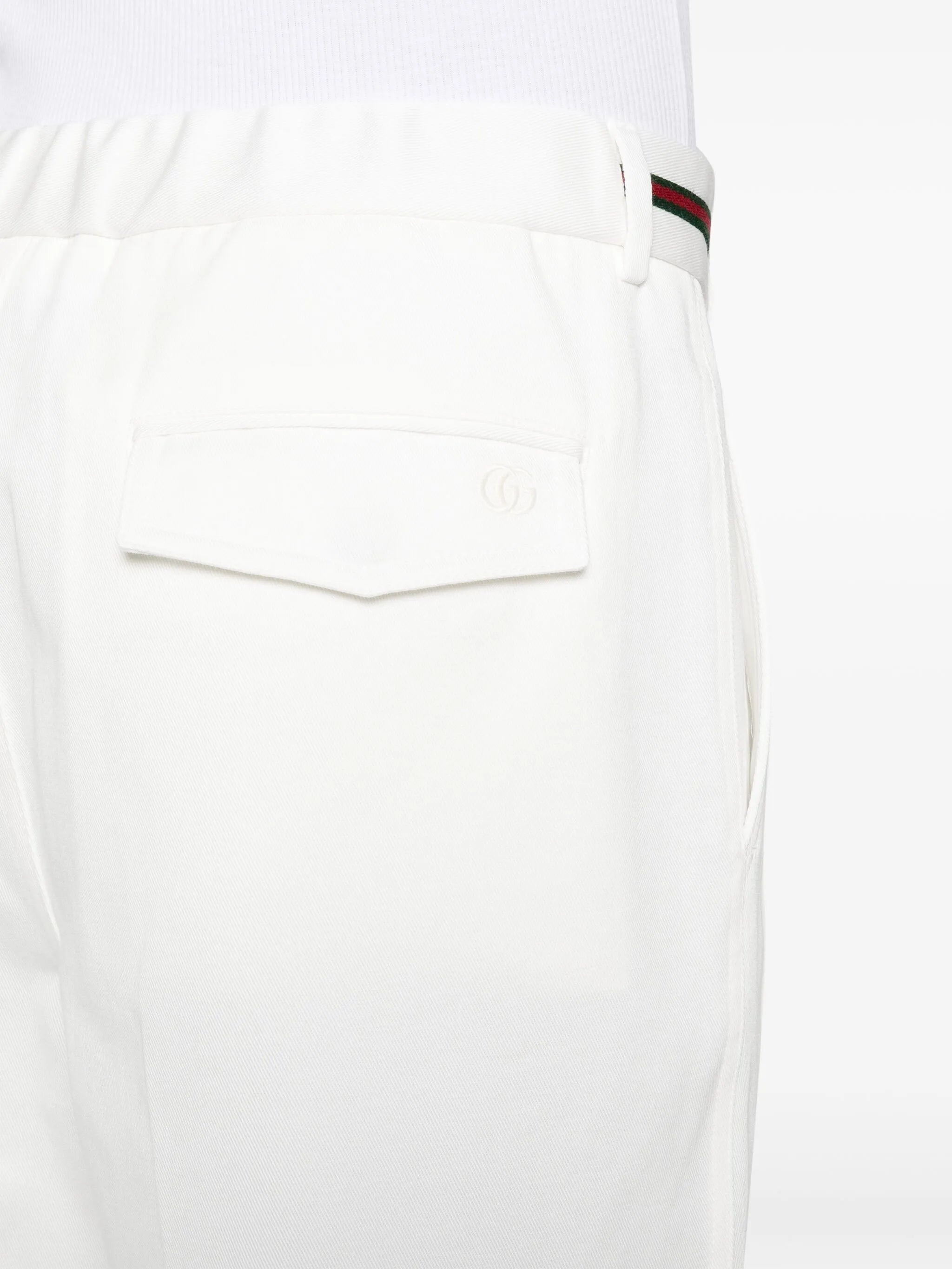 Web-detail Cotton Trousers - 4