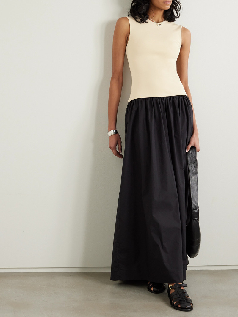 ESSE Studios Two-tone Stretch-knit And Organic Cotton-poplin Maxi Dress outlook