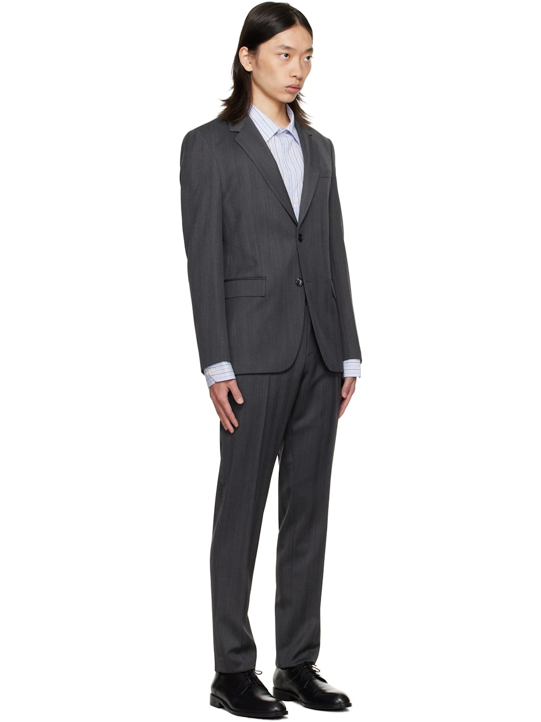 Gray Slim-Fit Two-Piece Suit - 2