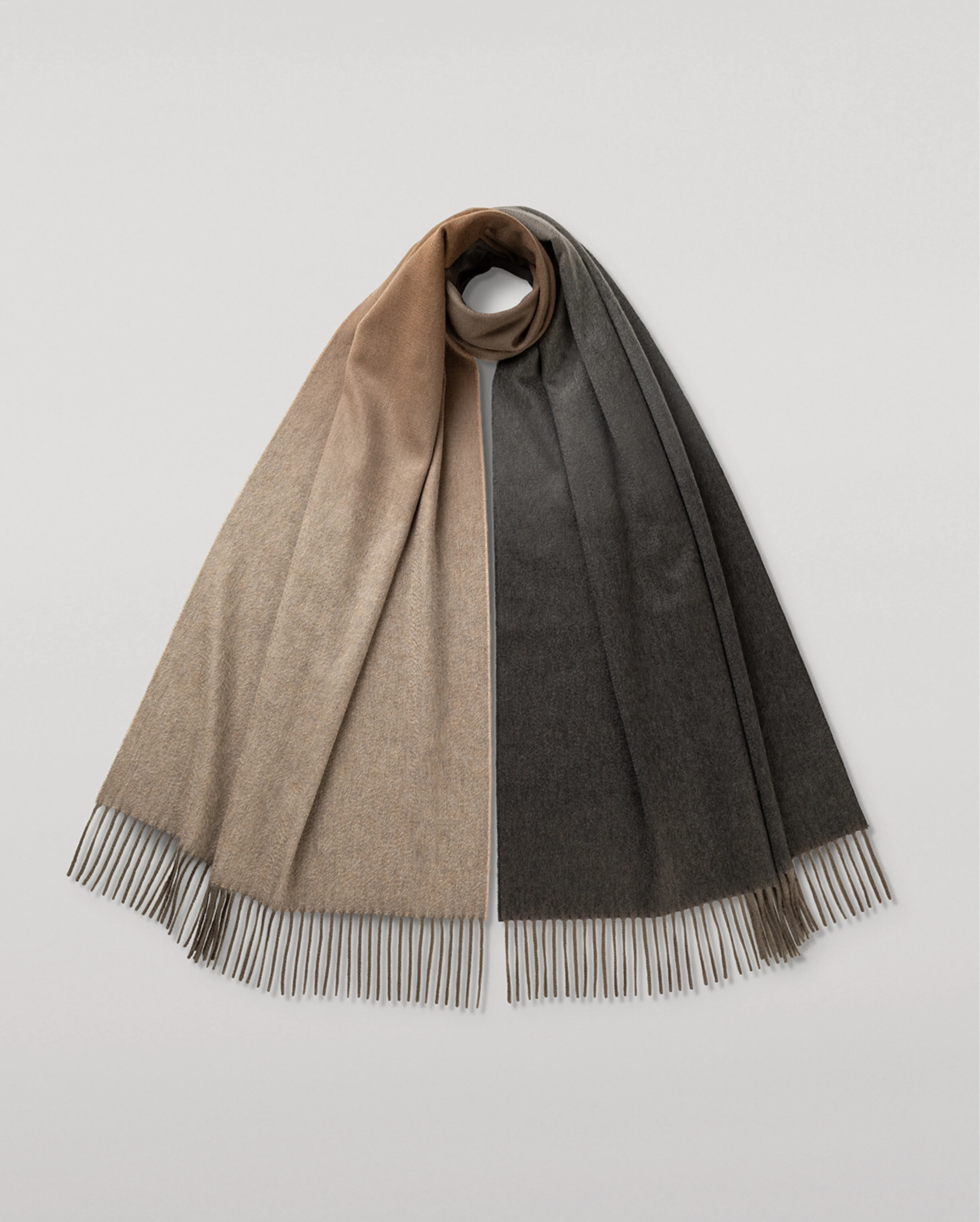 Umbra Ombré Brown Cashmere Stole - 1