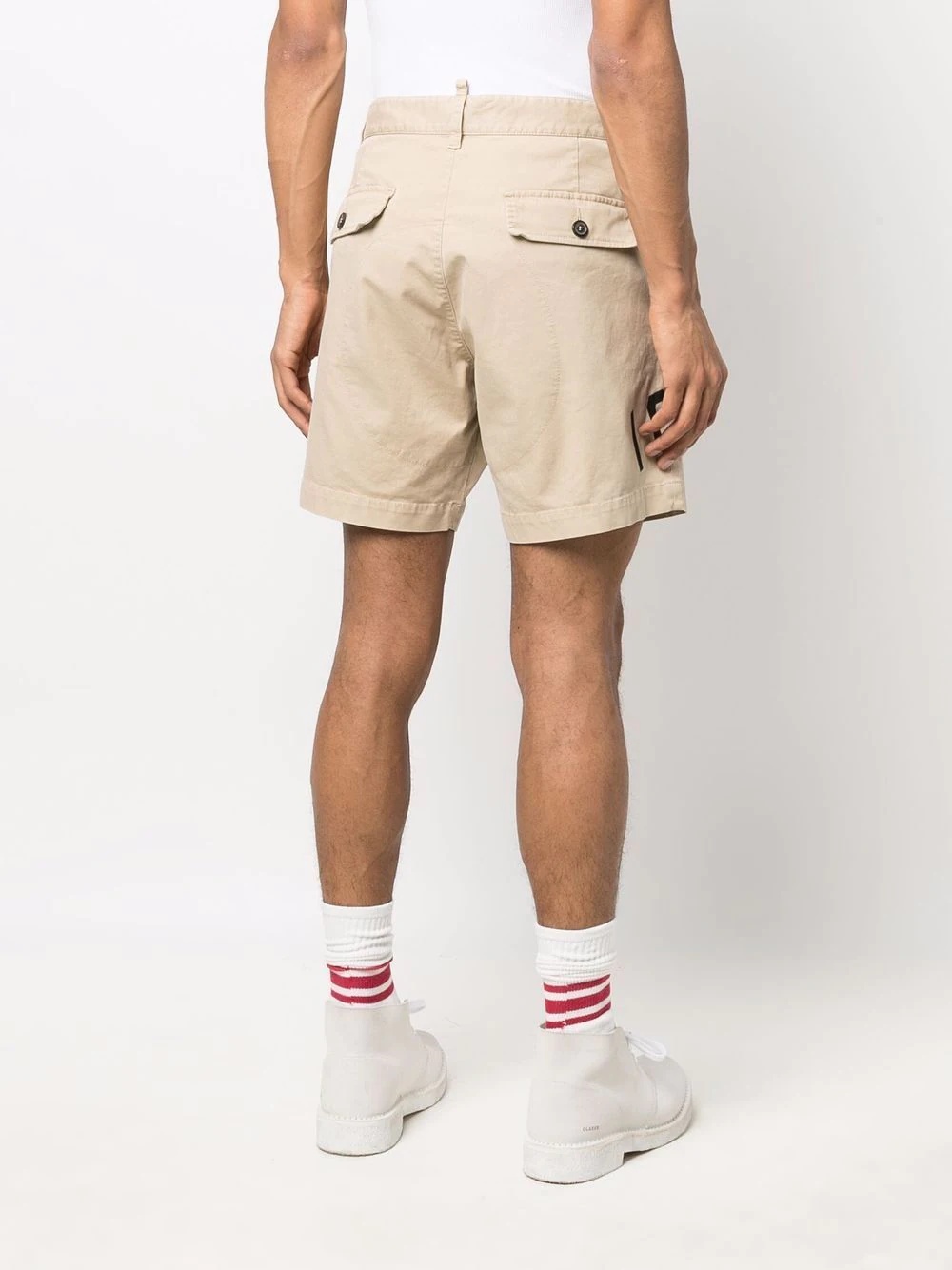 logo-print chino shorts - 4