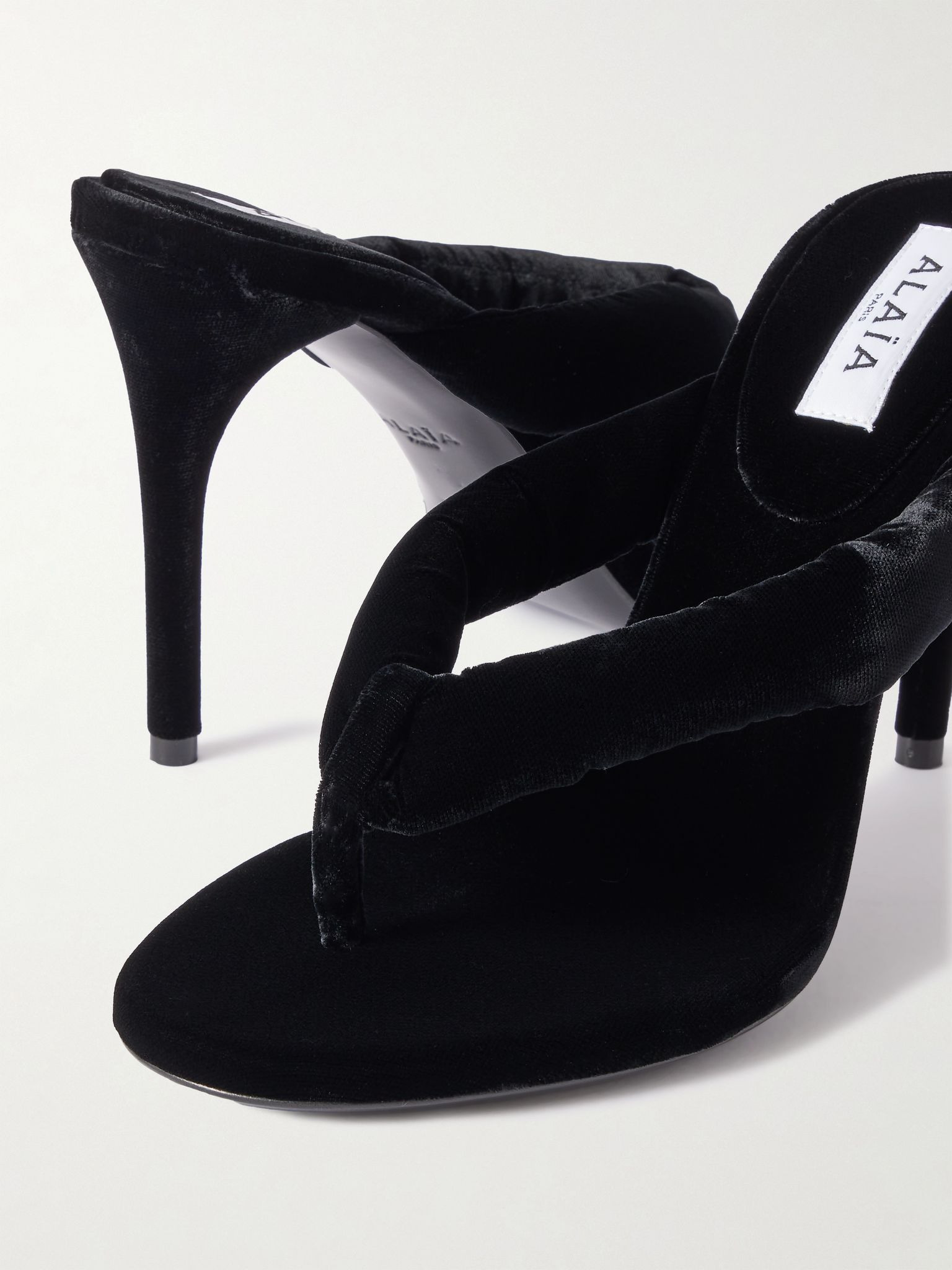 90 velvet mules Black - 4