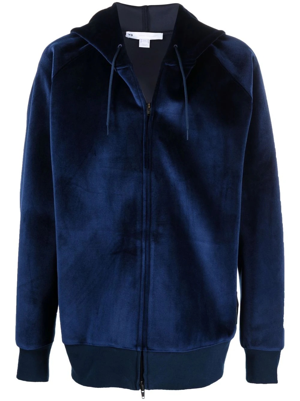 velvet hooded jacket - 1