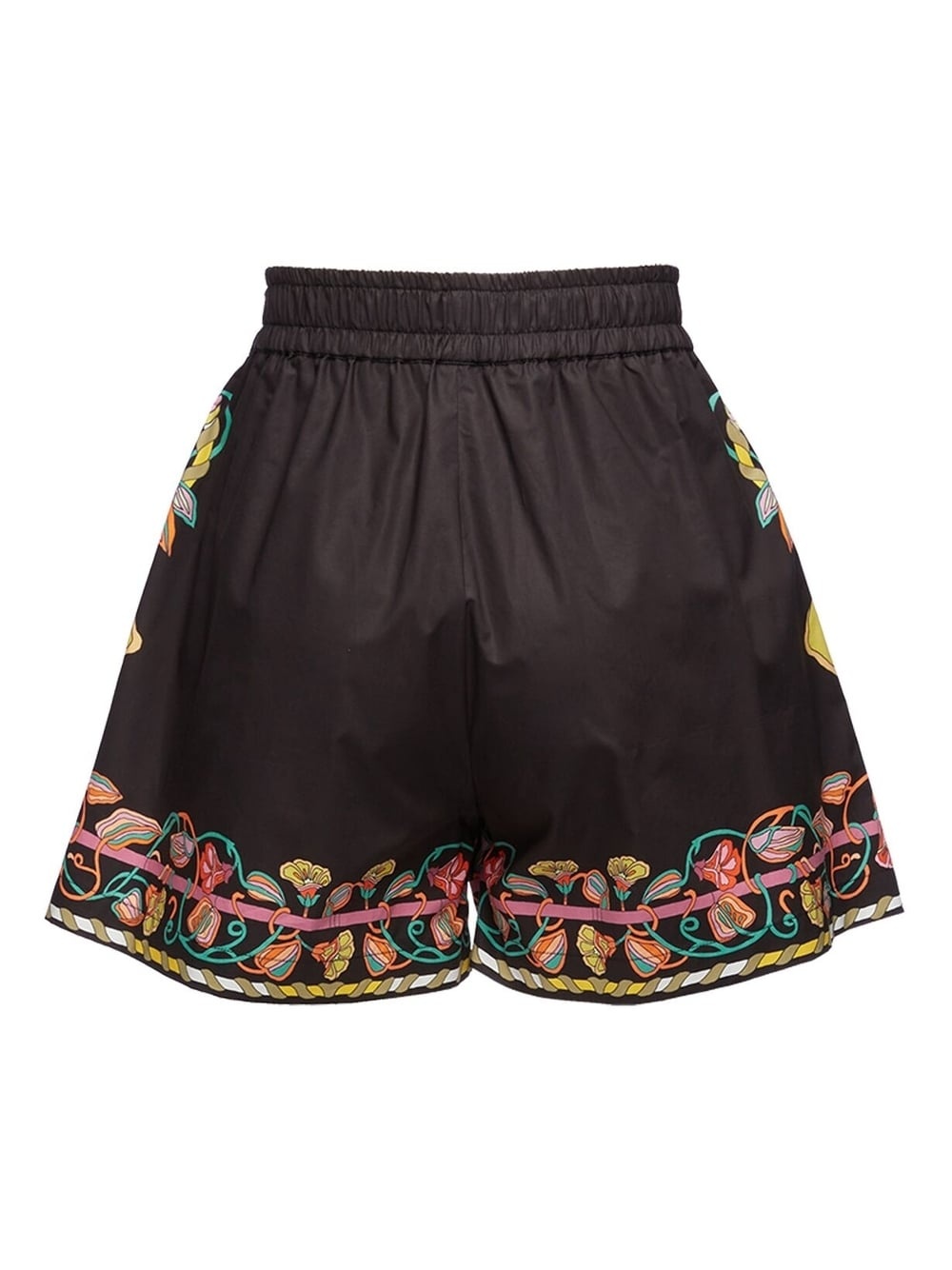 floral silhouette printed shorts - 5