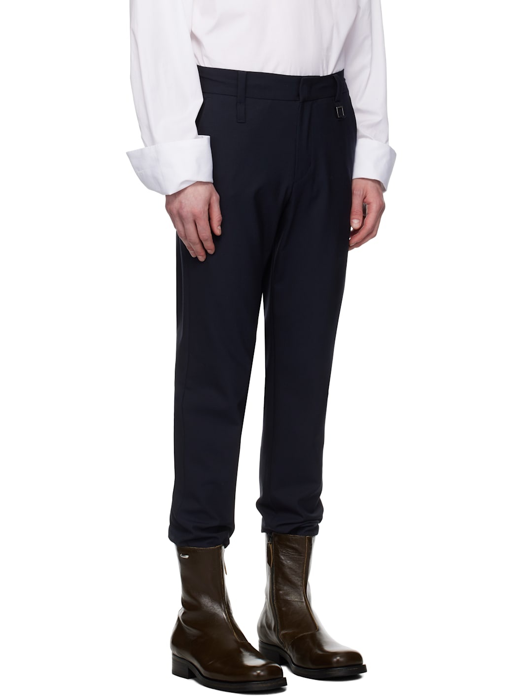 Navy Drawstring Trousers - 2