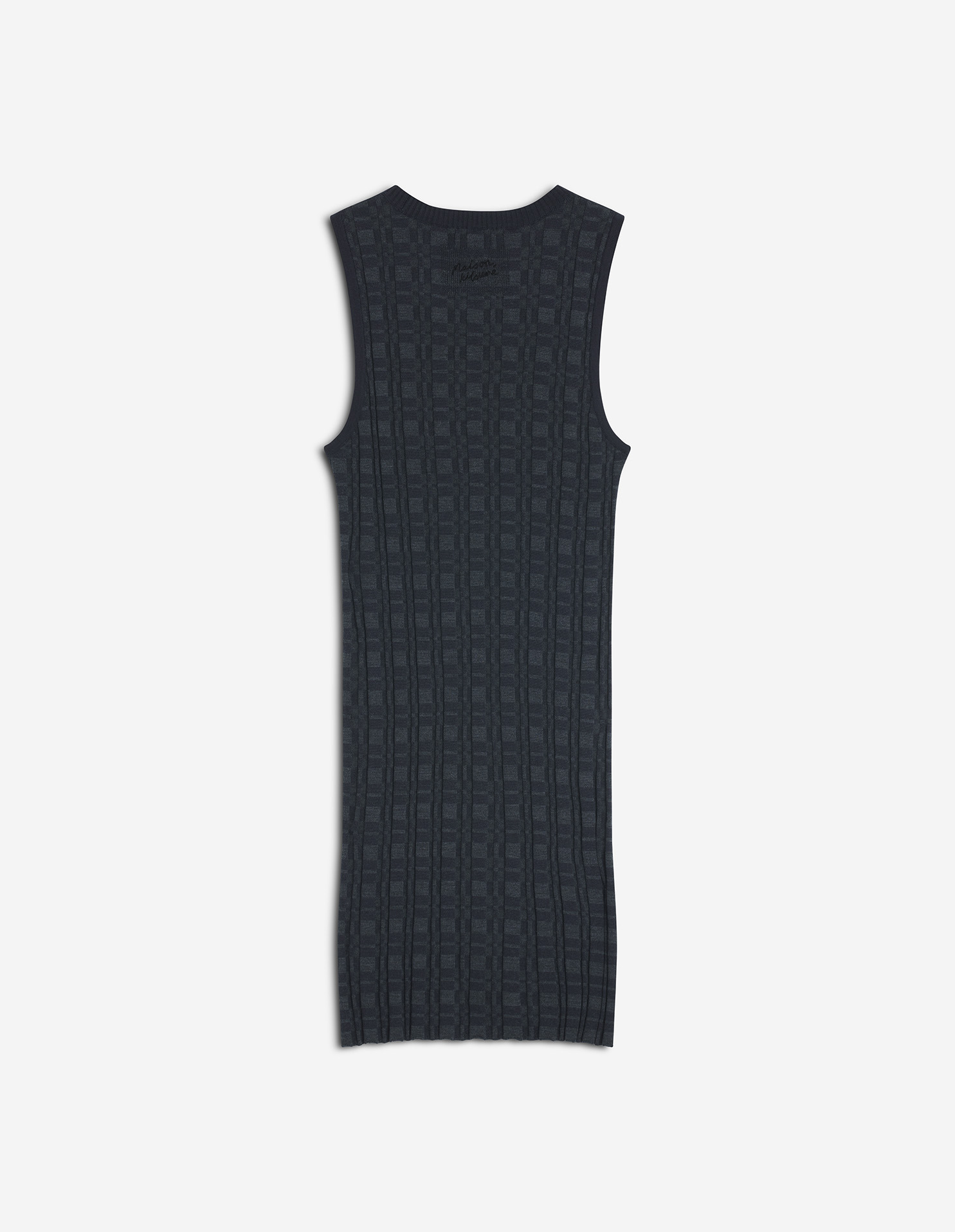 MERINO WOOL RIB CHECK MINI DRESS - 6