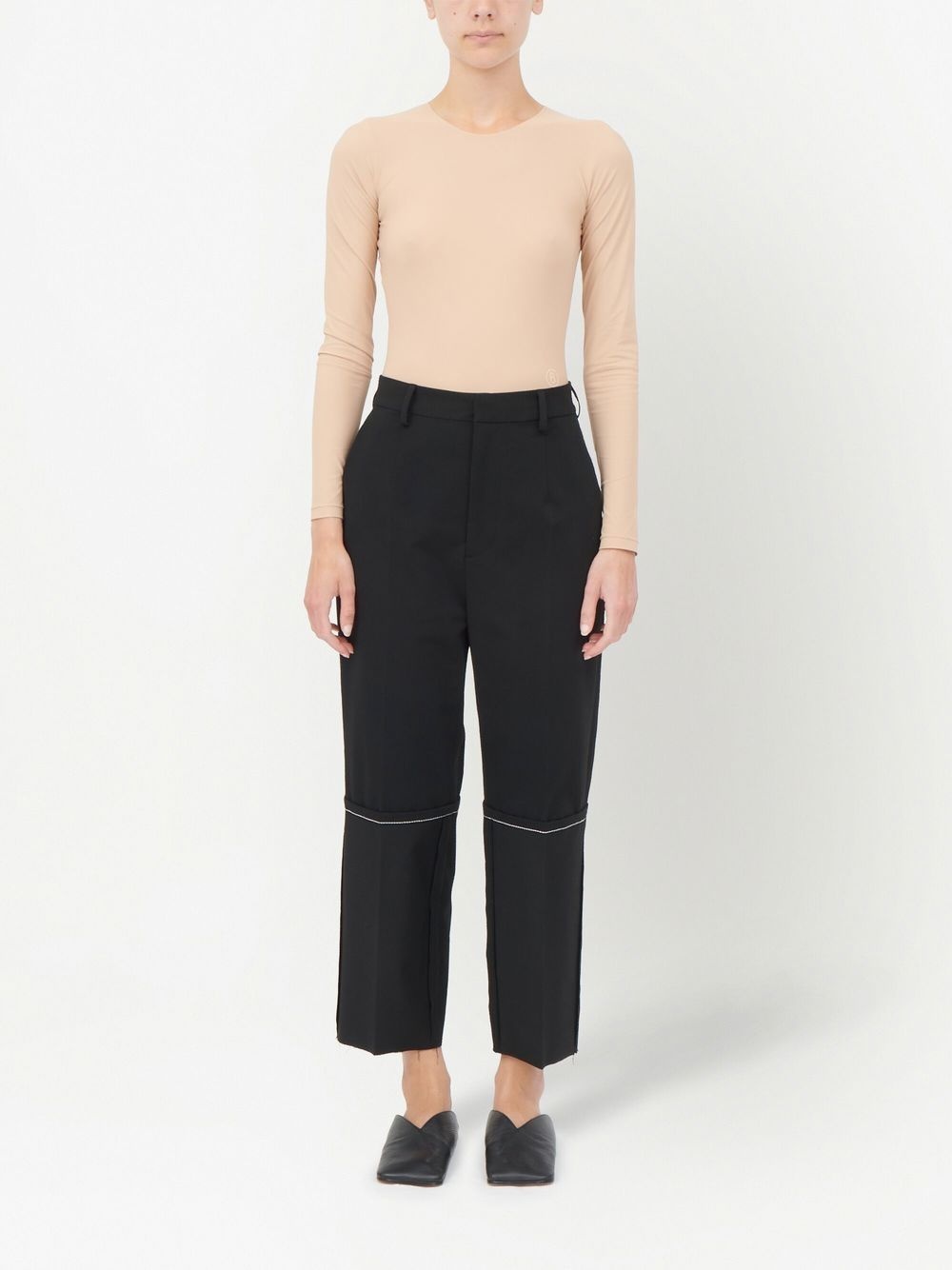 turn-up wide brim trousers - 2