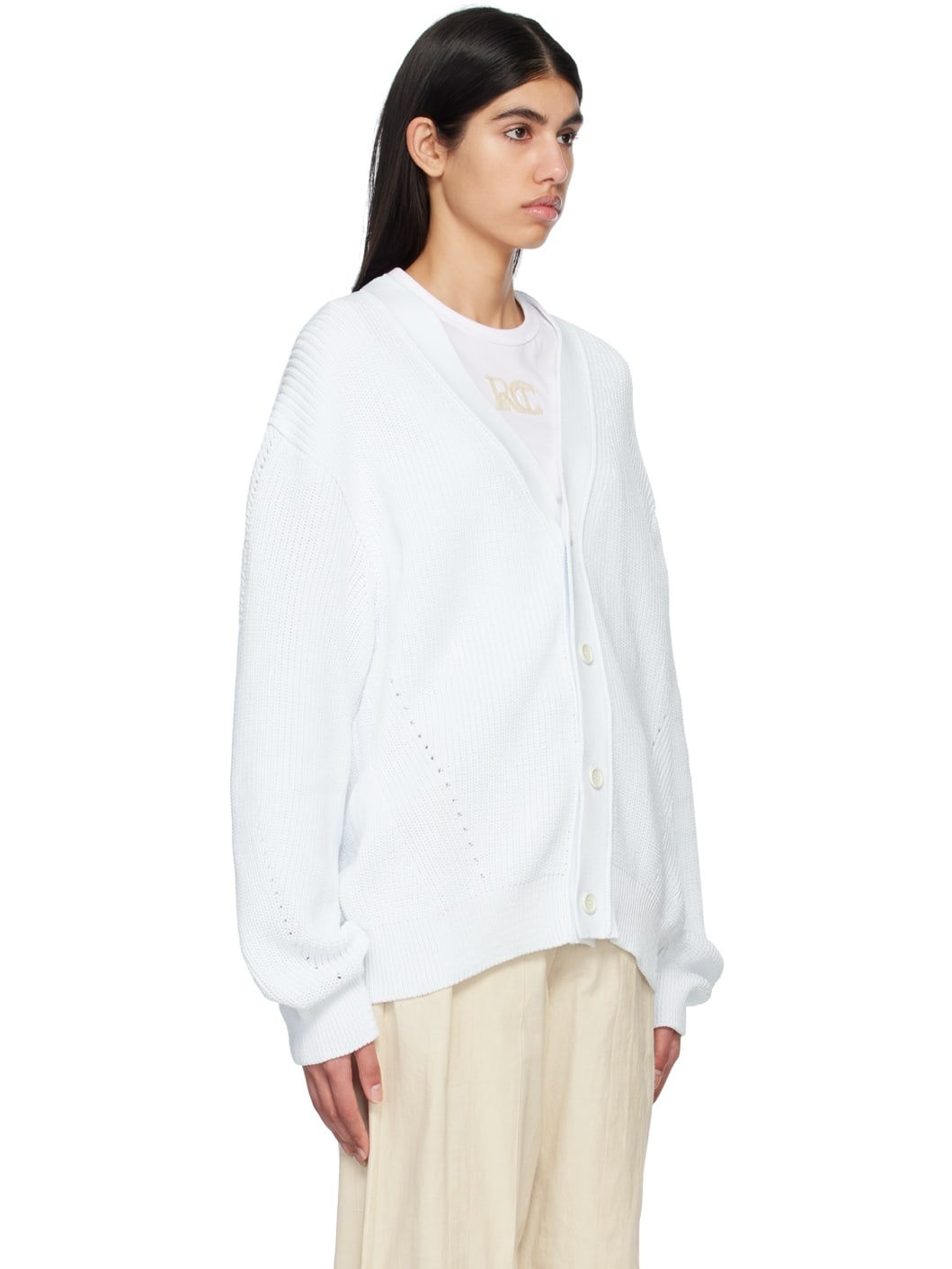 Blue Y-Neck Cardigan - 2