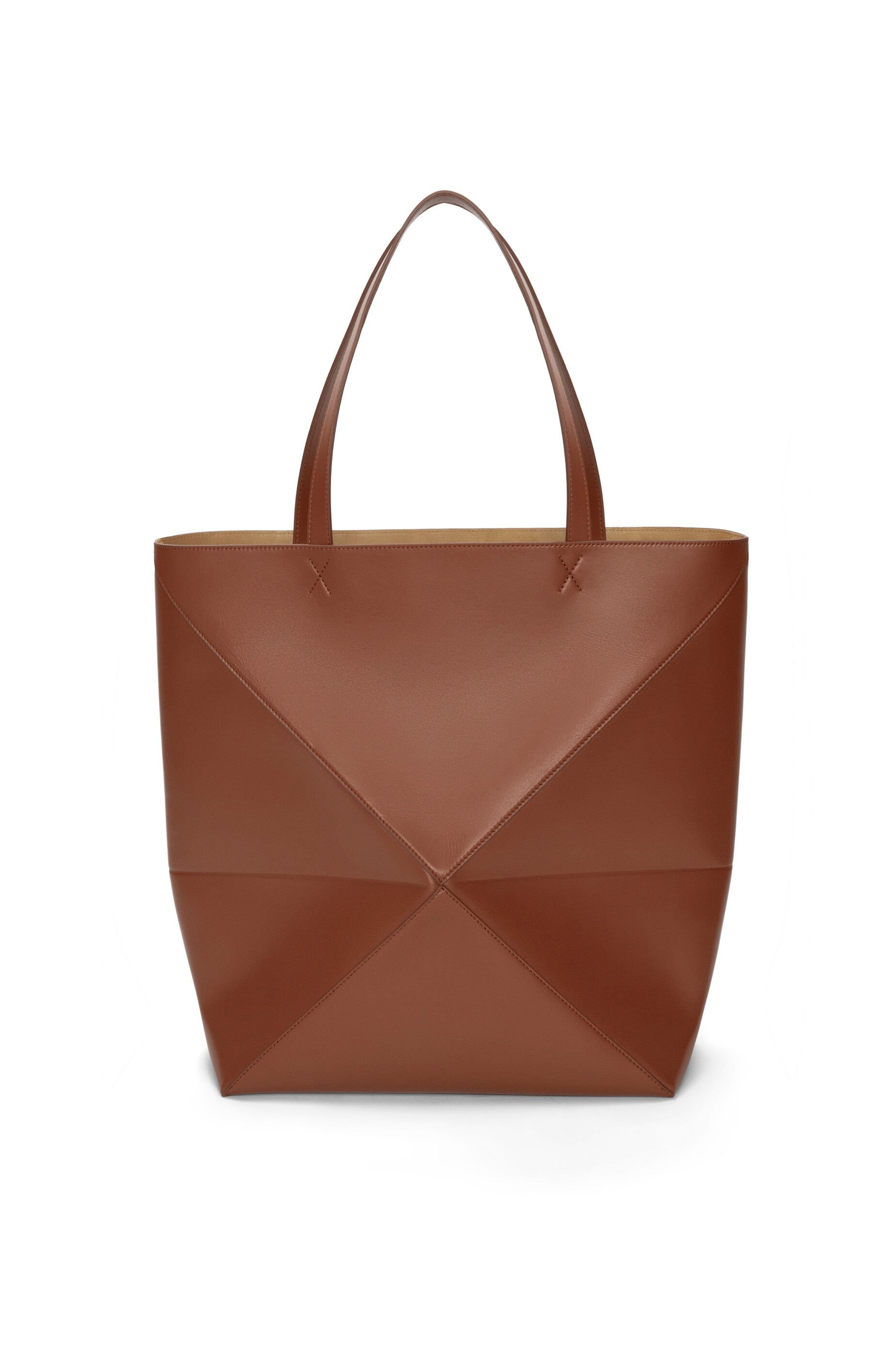 XL Puzzle Fold Tote in shiny calfskin - 5