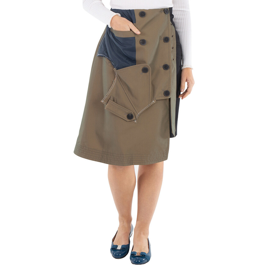 Kolor Ladies Trench Detail Patchwork Skirt - 3