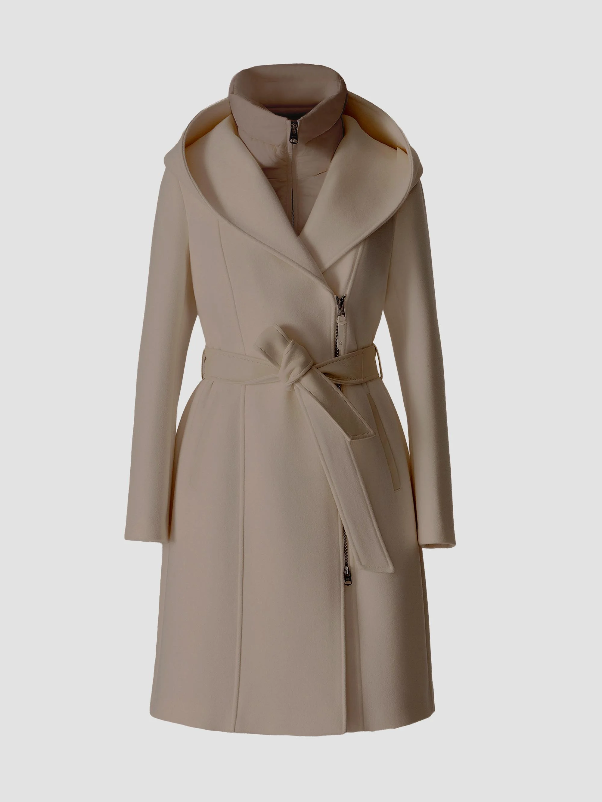 Women's Shia 2-In-1 Double-Face Wool Coat - Taupe - 1