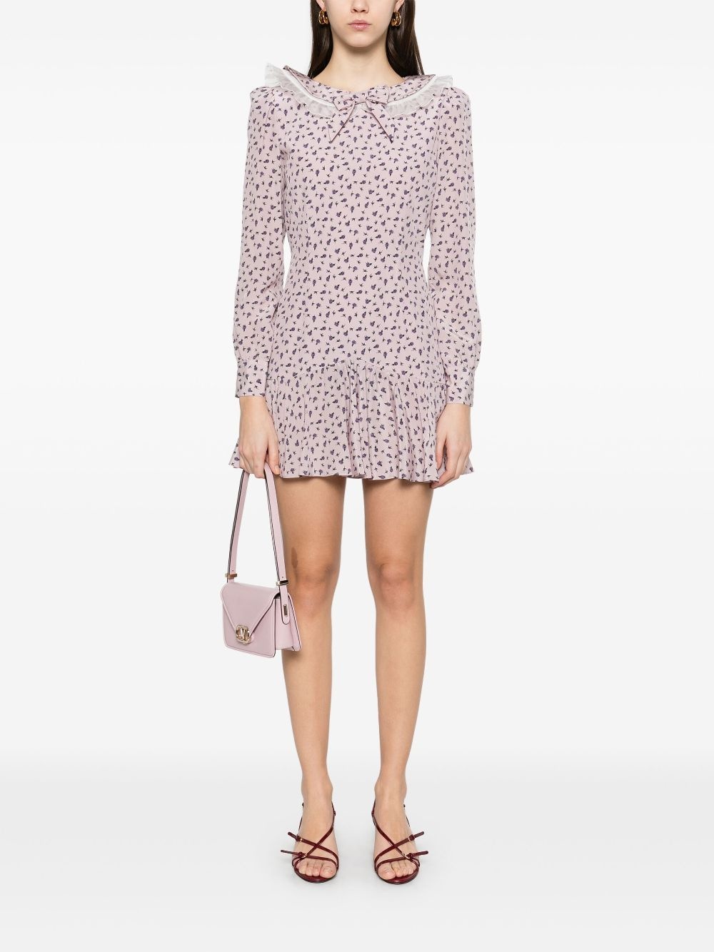 rose-print mini dress - 2