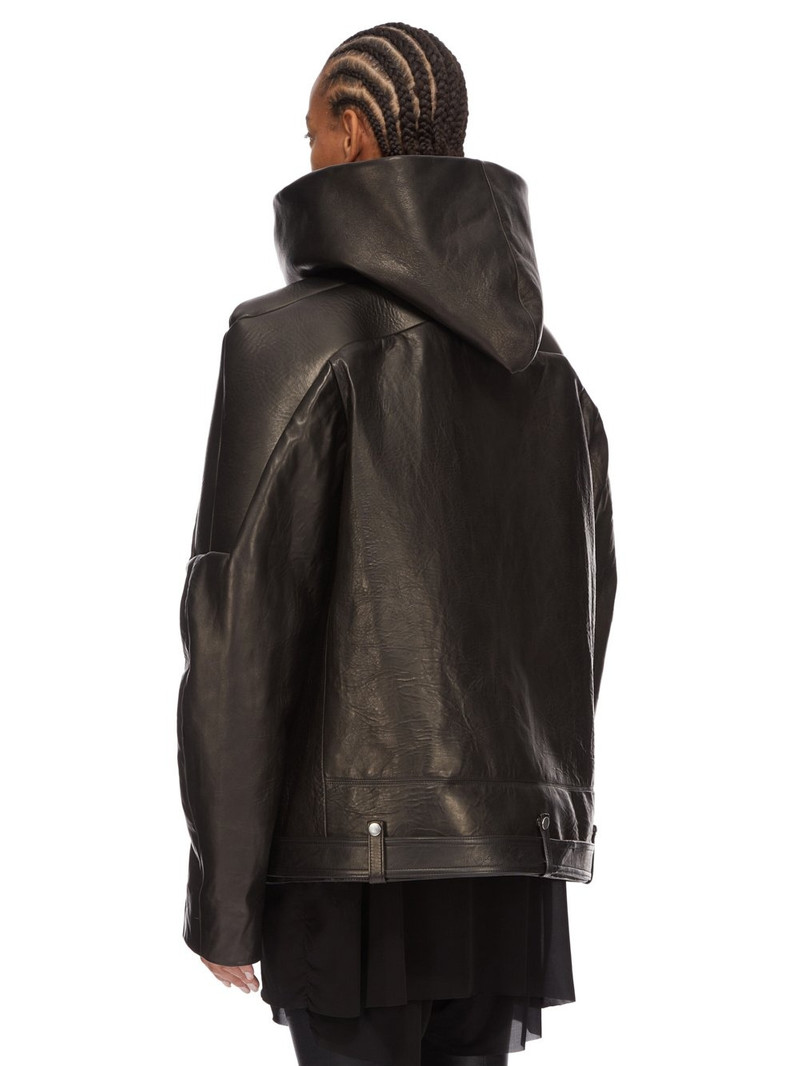 Black Hollywood Jumbo Stooges Cropped Leather Jacket 3