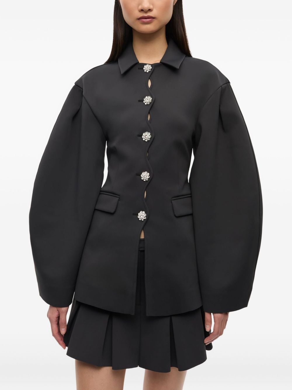 balloon-sleeve jacket - 3