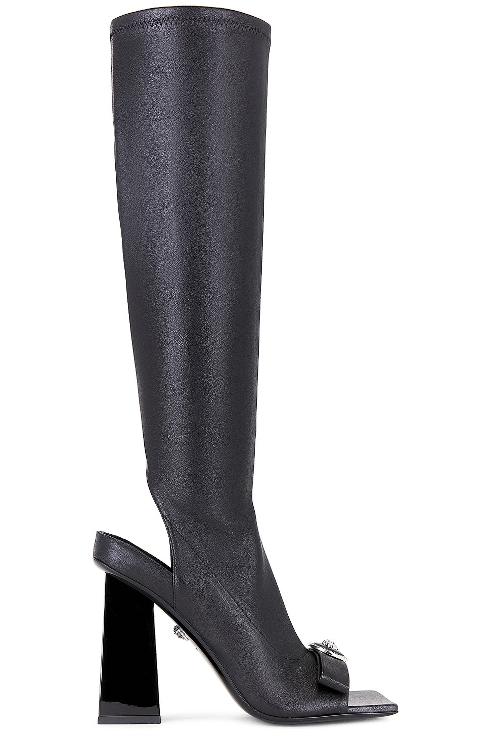 Heeled Open-toe Riding Boot - 1