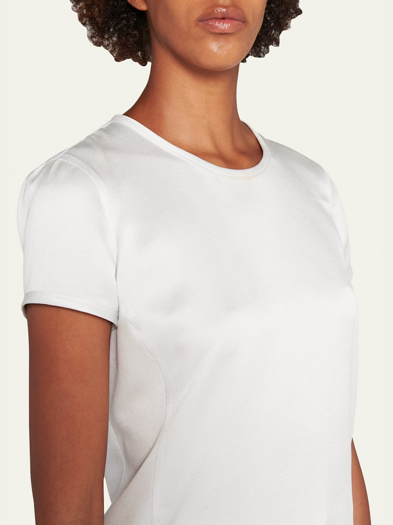 GIORGIO ARMANI Crewneck Short-Sleeve Silk T-Shirt outlook