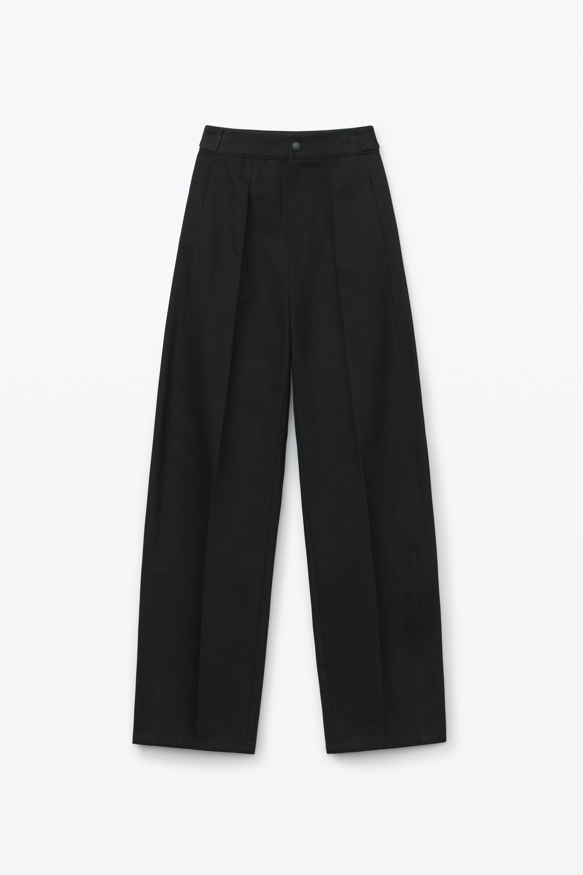 TAILORED BOW-LEG TROUSER IN DENIM - 1