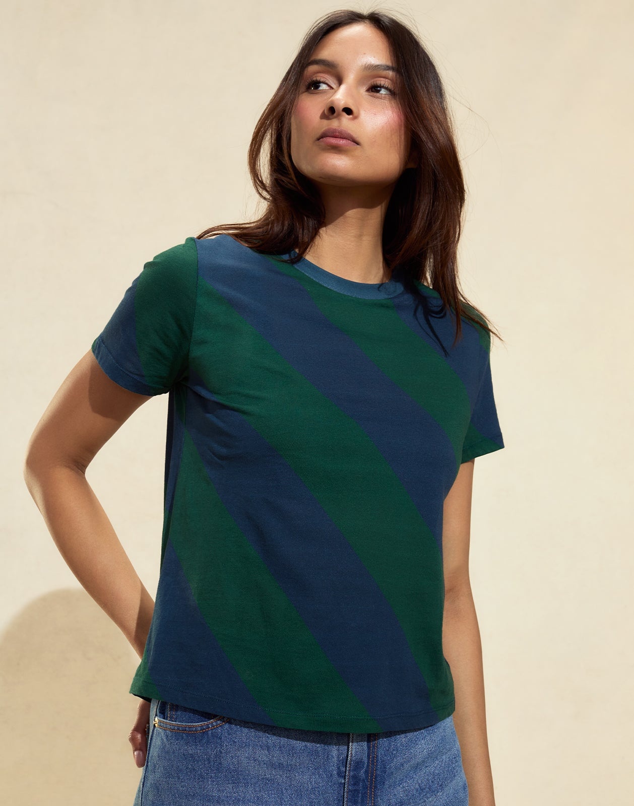 Diagonal Stripe Tee - 2