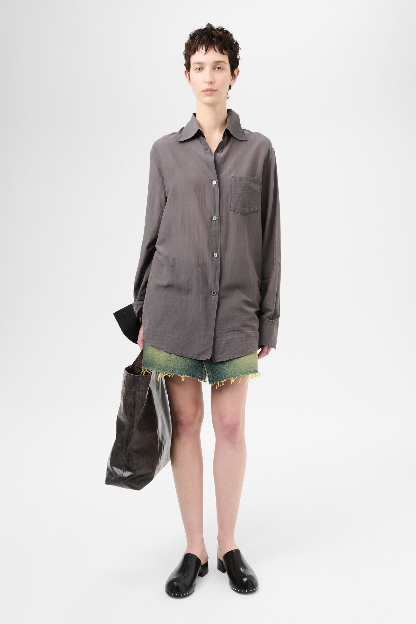 Sincere Shirt Charcoal Bordeaux Cotton Silk - 2