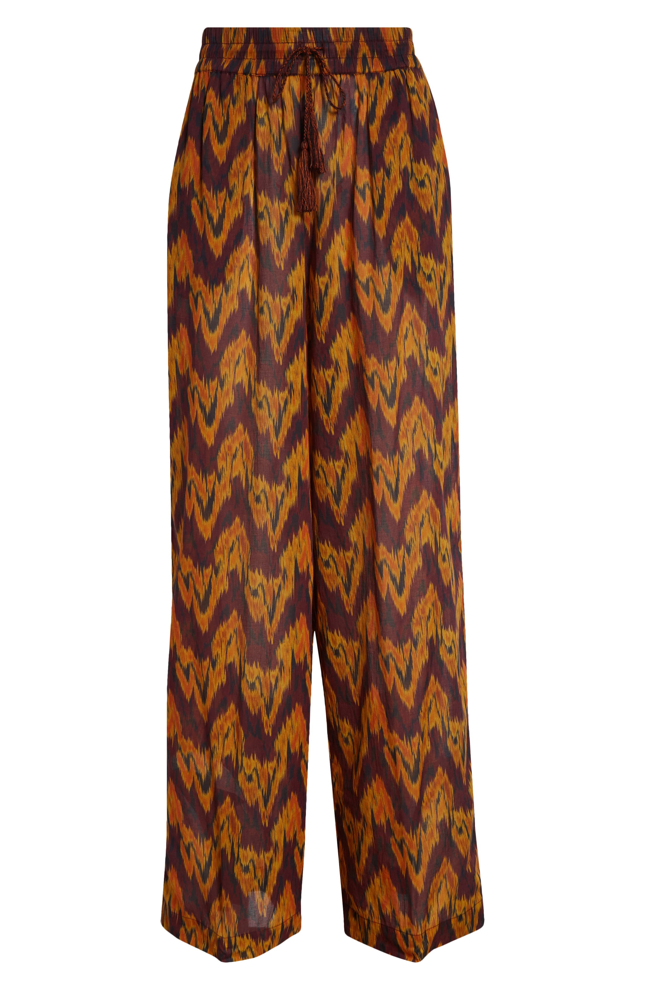 Ulla Johnson Azra Print Wide Leg Cover-Up Pants in Terra at Nordstrom - 7