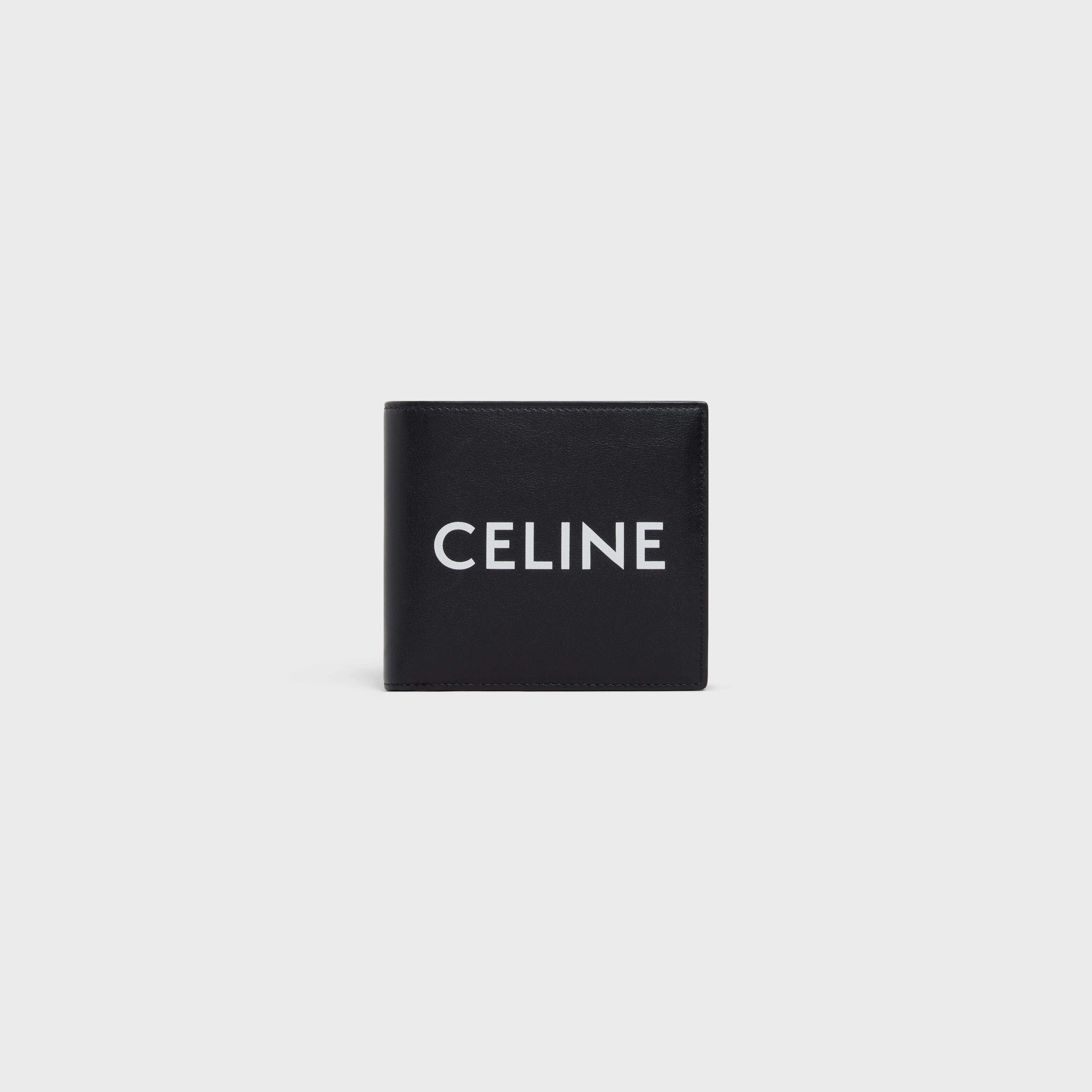 Bi-fold Wallet with Coin in Smooth Calfskin with celine print - 1