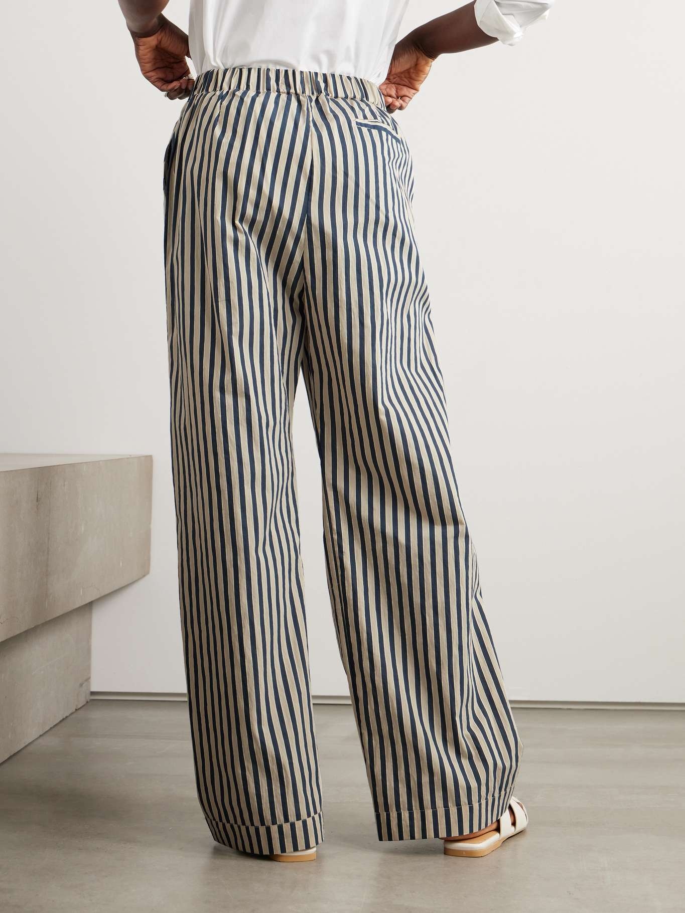 Mirca striped cotton-blend poplin wide-leg pants - 4