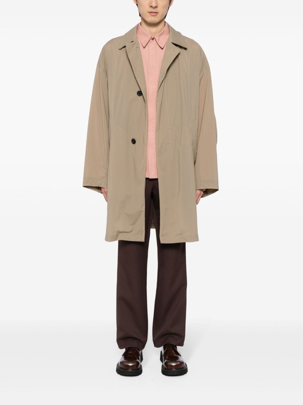 button-up trench coat - 2
