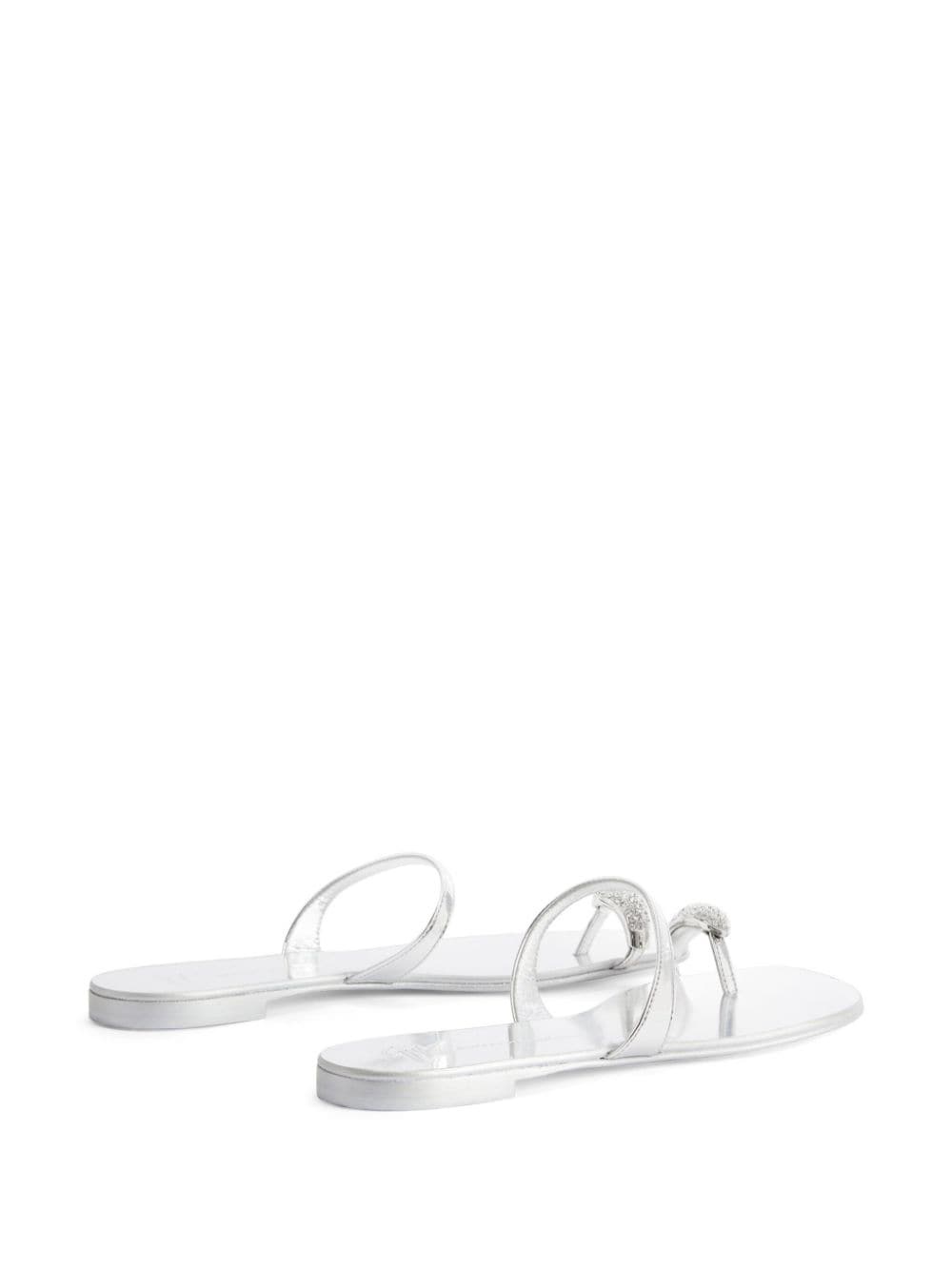 Ring embellished toe-loop flat sandals - 3