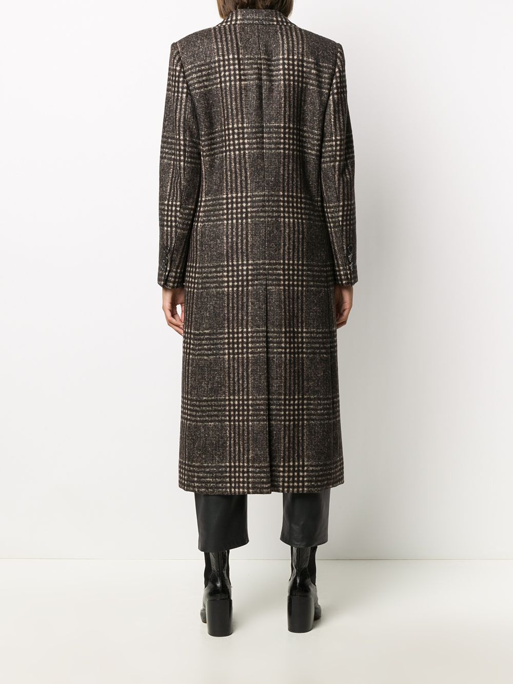 checked long-length coat - 4