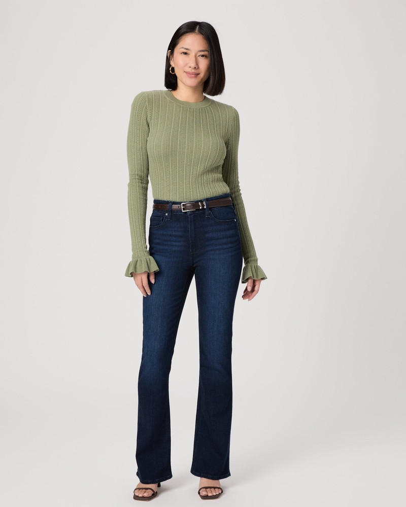 PAIGE High Rise Manhattan Petite 30" Bootcut Jean outlook