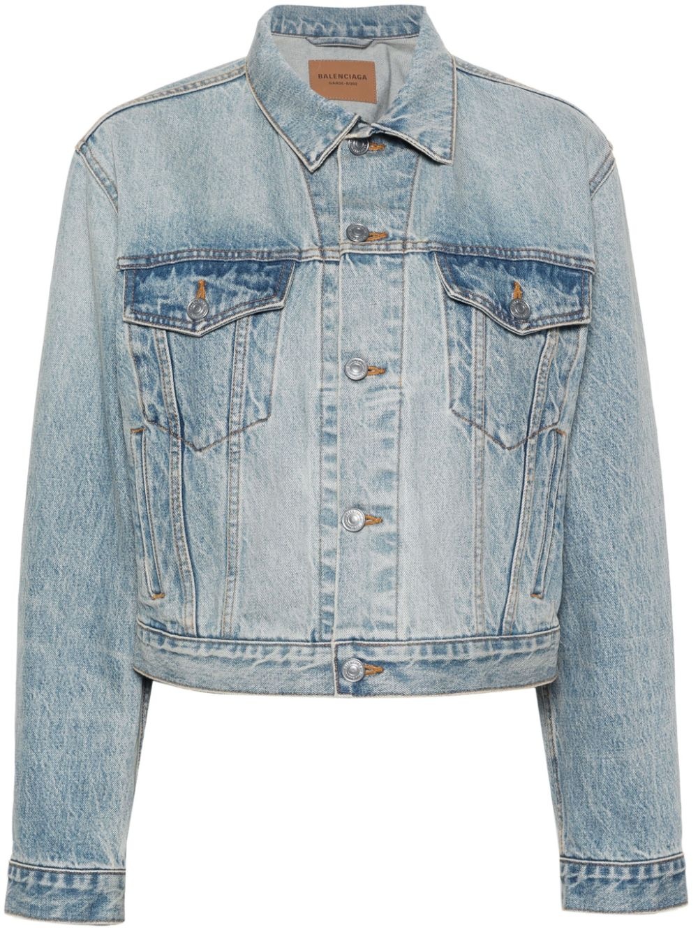 washed-denim jacket - 1