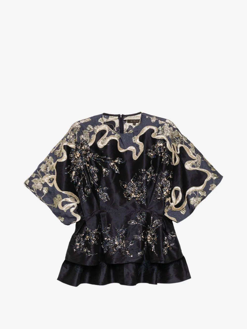 embellished taffeta blouse - 1